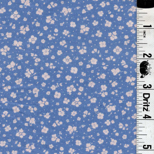 5-Yard Continuous Fabric Cuts Sky Blue with Darling Tiny White Florals – Endless Possibilities!