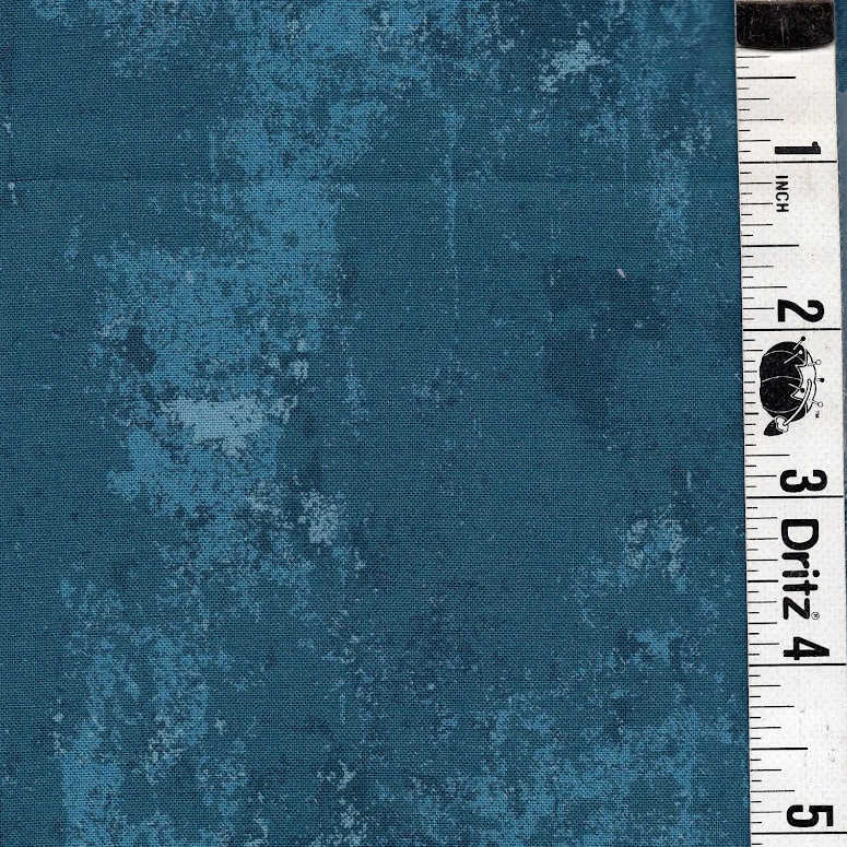 END OF BOLT 1191 Teal Shabby Grunge background 100% cotton quilting fabric