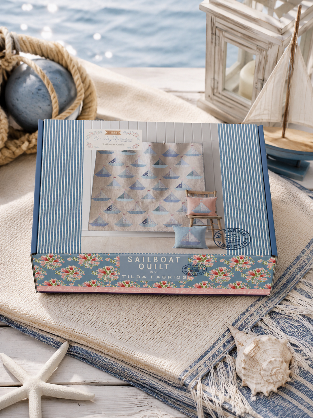 Tilda Sailboat Sew-Ready Precut Quilt Kit 58" x 68"