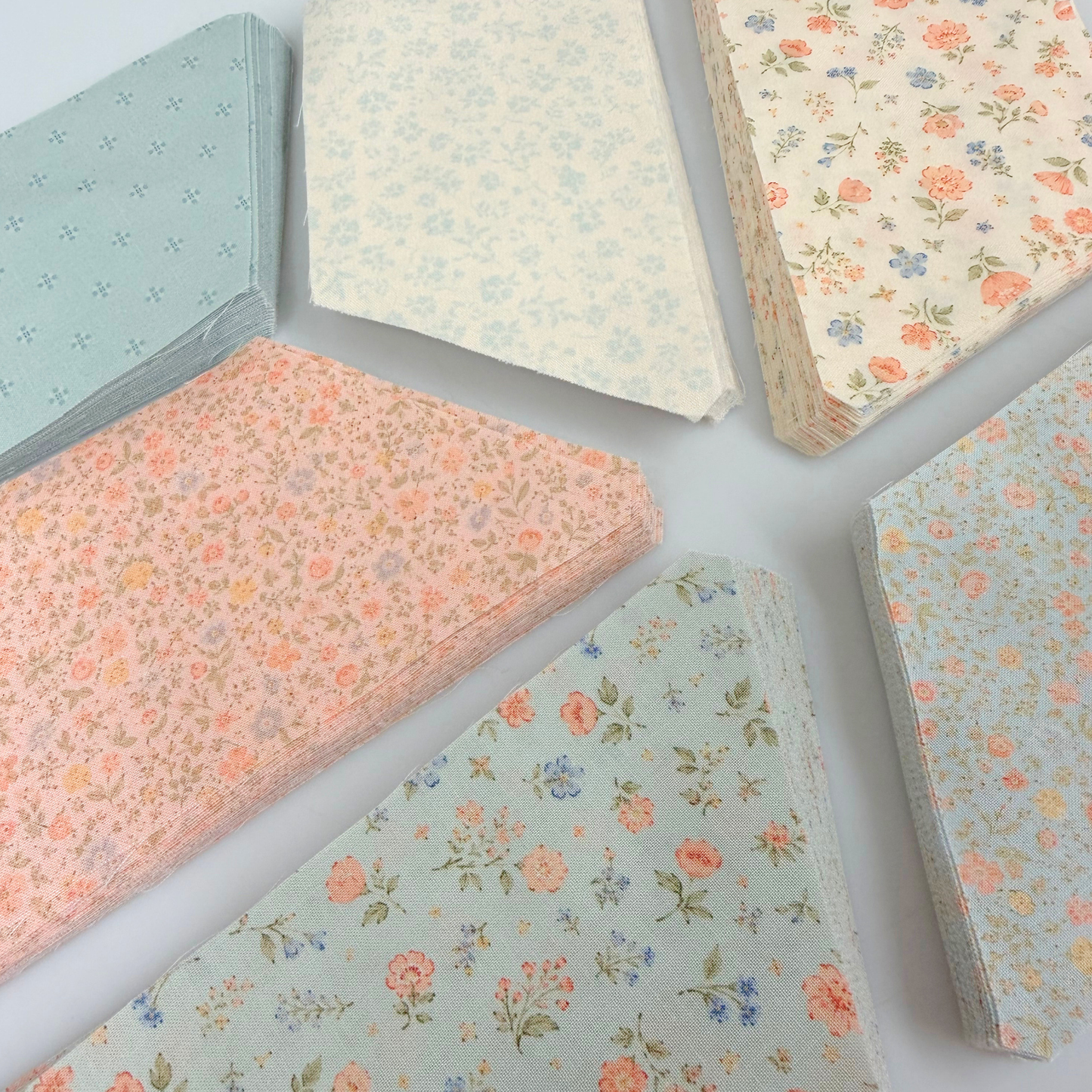 French Countryside Pre-Cut Quilt Kit  Featuring our new Cottage Florals fabric- Hexigons Made Easy
