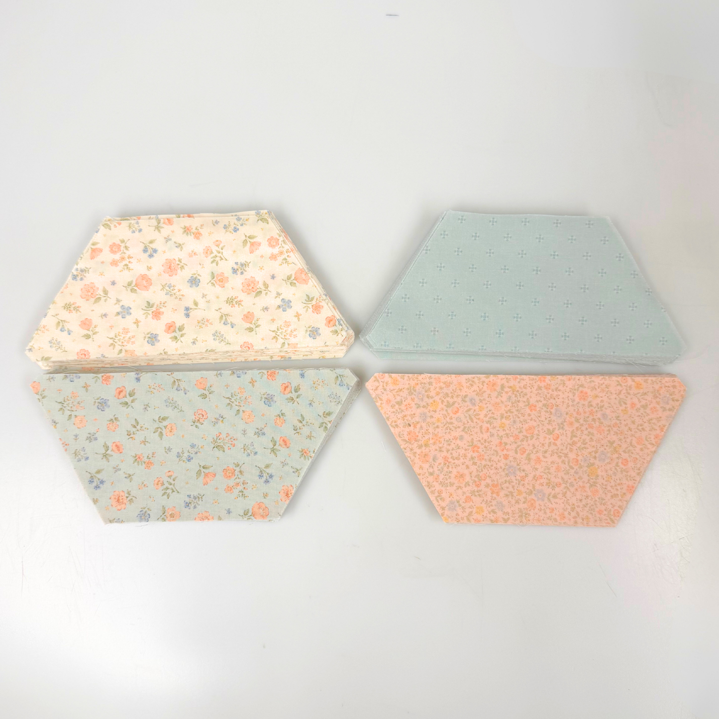 French Countryside Pre-Cut Quilt Kit  Featuring our new Cottage Florals fabric- Hexigons Made Easy
