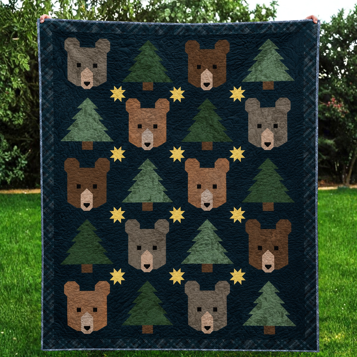Midnight Pines Pre Cut Quilt kit Stunning New Weathered Fabric Collection 64 1/2" X 76"