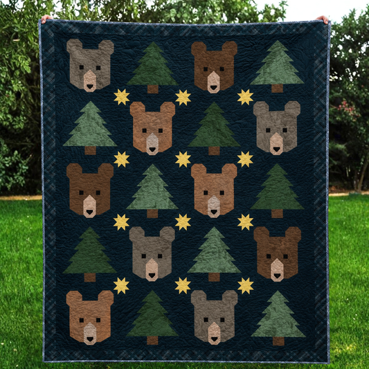 Midnight Pines Pre Cut Quilt kit Stunning New Weathered Fabric Collection 64 1/2" X 76"