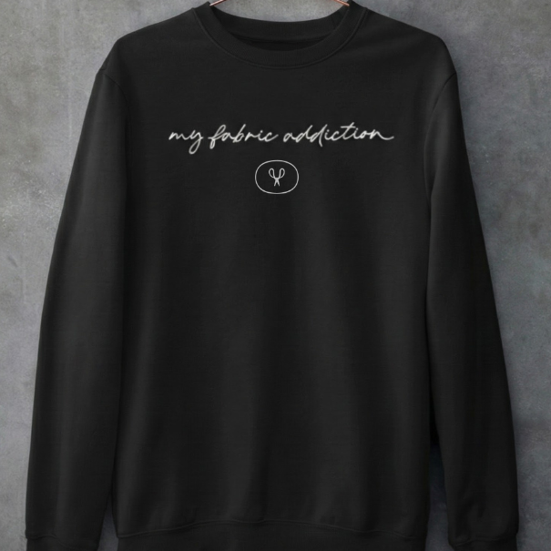 My Fabric Addiction Logo Crewneck Sweatshirt – Black