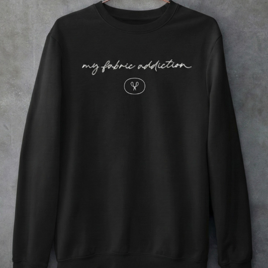 My Fabric Addiction Logo Crewneck Sweatshirt – Black