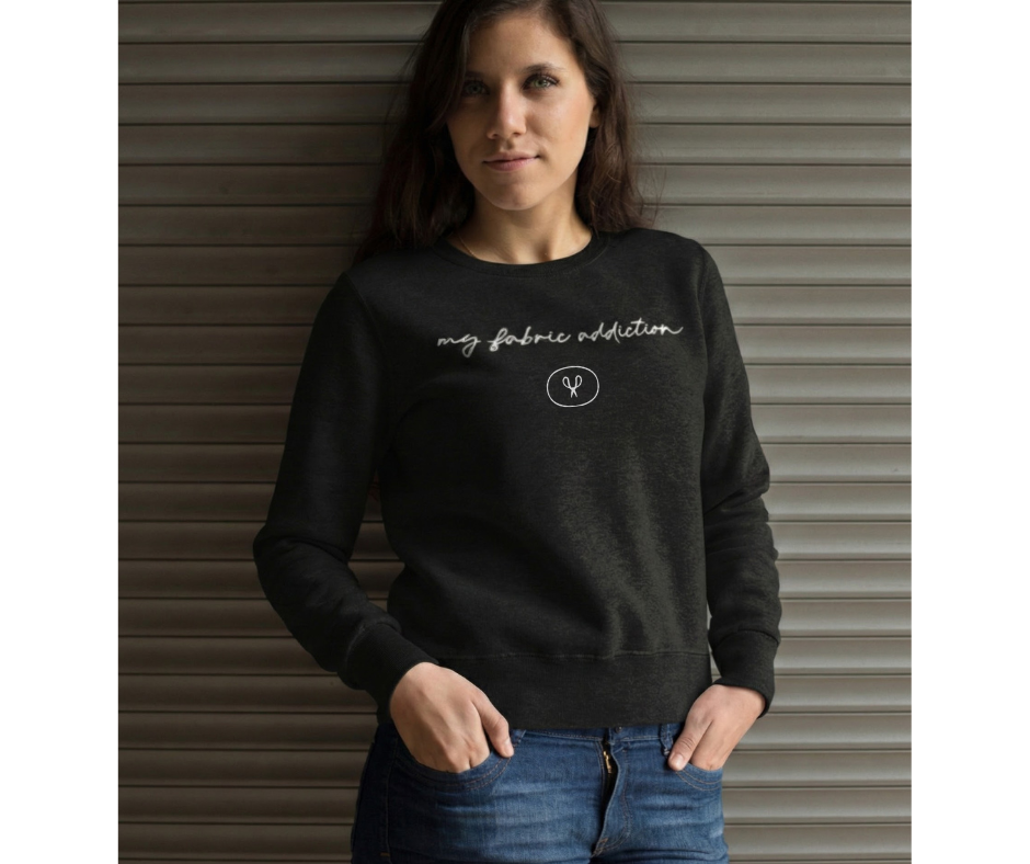 My Fabric Addiction Logo Crewneck Sweatshirt – Black