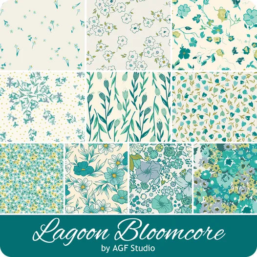 BUNDLE 03 Art Gallery Bloomcore Lagoon 5 Yard Assorted Scrap Bundle 100% cotton quilting fabric