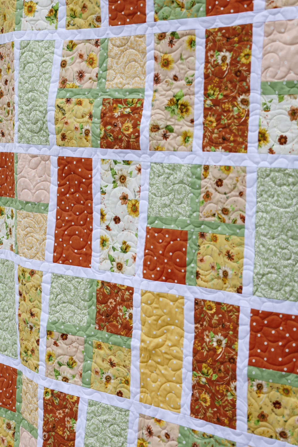 Apple Cider: Sunflower Precut Sew-Ready Quilt Kit Featuring Sunflower Whispers by Riley Blake
