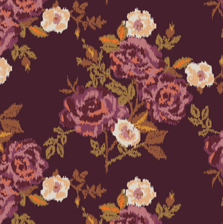 Art Gallery Desert Rose Garnet backing for Herringbone Ombre quilt, 4 yards