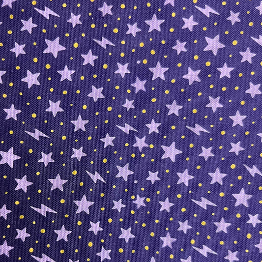 Purple Star Backing for Spooky Summit quilt, 4 yards