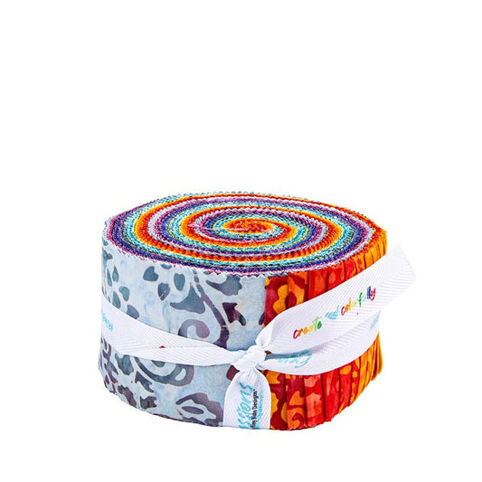 Riley Blake Batiks Swirl the Rainbow 40 piece 2.5-inch Strips Jelly Roll RP-23565-40 Swirl the Rainbow Collection