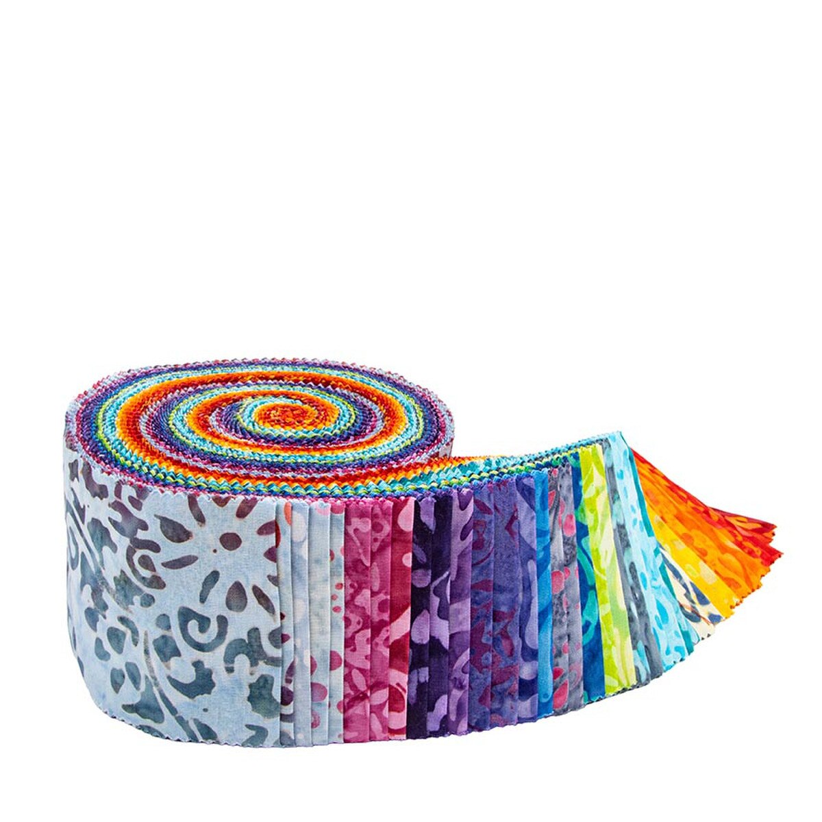 Riley Blake Batiks Swirl the Rainbow 40 piece 2.5-inch Strips Jelly Roll RP-23565-40 Swirl the Rainbow Collection