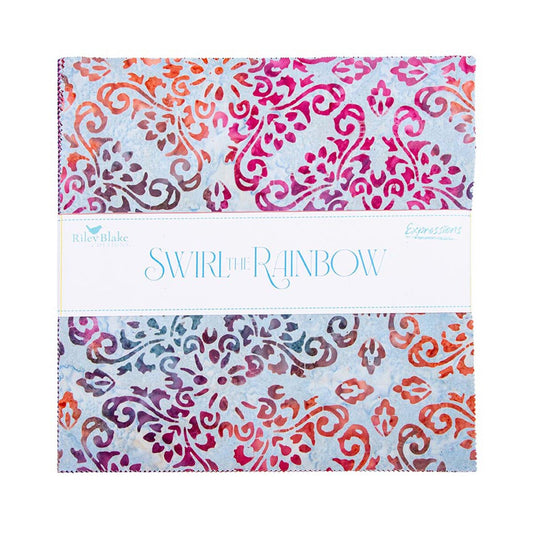 Riley Blake Batiks Swirl the Rainbow 40 piece 2.5-inch Strips Jelly Roll RP-23565-40 Swirl the Rainbow Collection