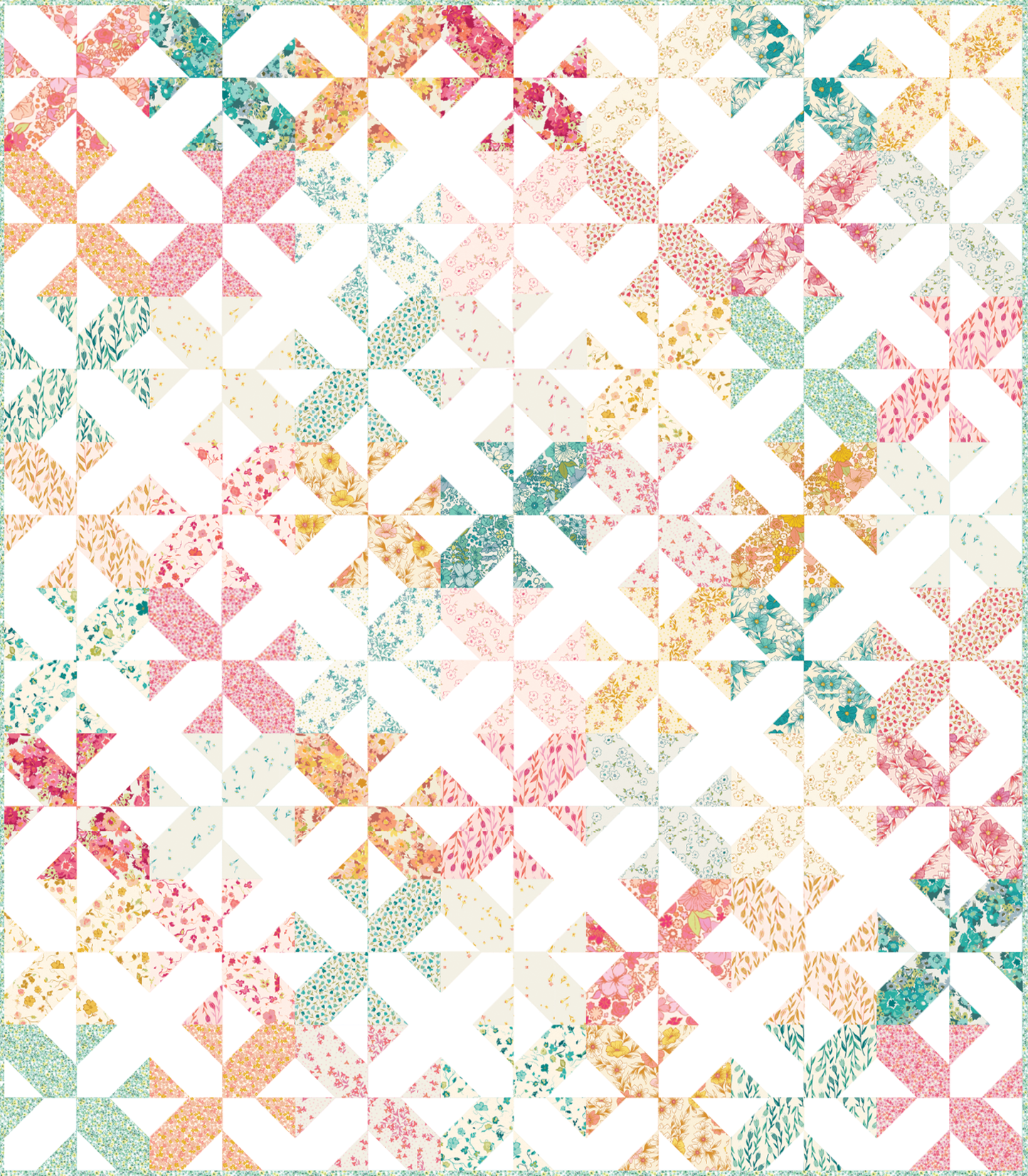 Bloomcross Precut Quilt Kit Featuring Art Gallery Bloomcore