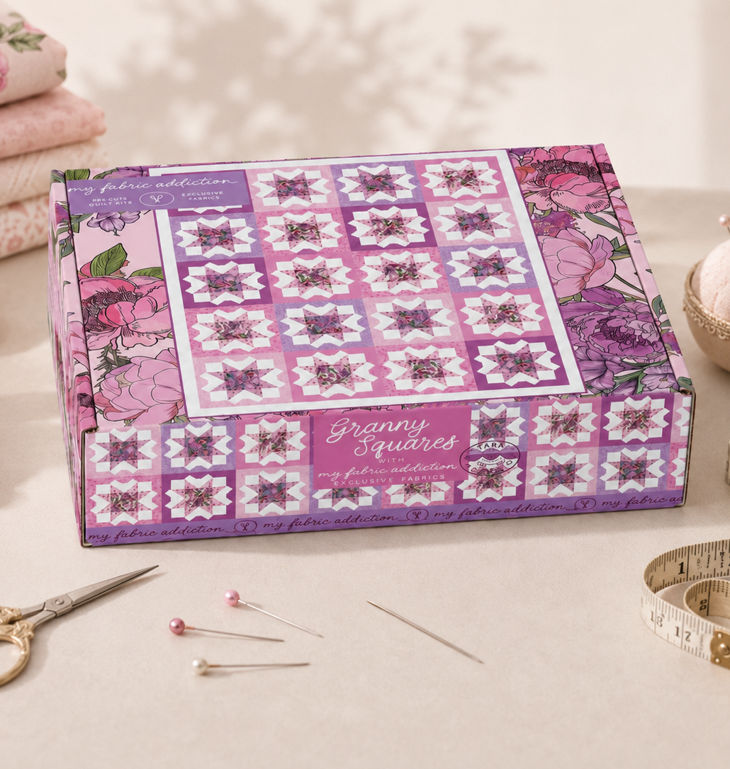 Granny Squares Pre-Cut Quilt Kit – Dreamy Florals in Bloom!  60" X 74"