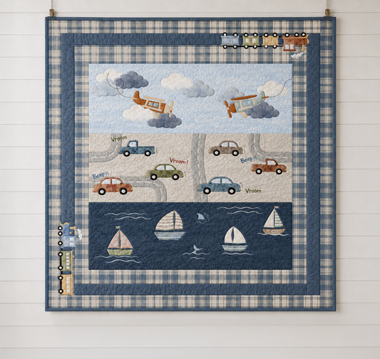 Busy Movers Easy Snuggle Quilt Kit (PlushMere Backing Included)