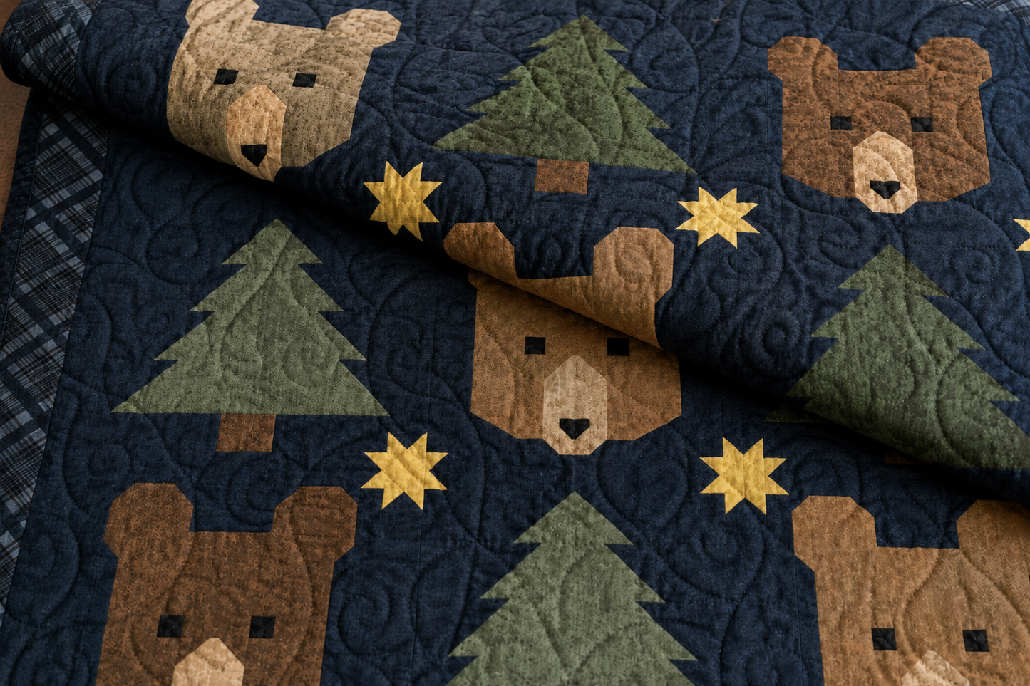 Midnight Pines Pre Cut Quilt kit Stunning New Weathered Fabric Collection 64 1/2" X 76"