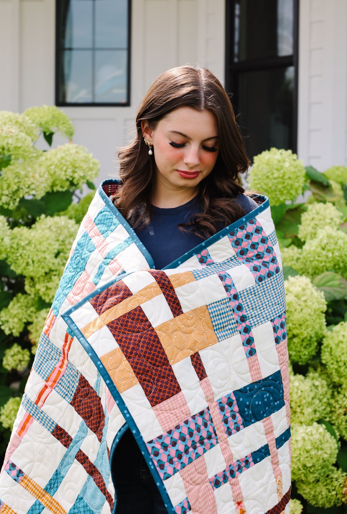 Plaidy Cake Pre-Cut Ready-to-Sew Quilt Kit Featuring Ruby Star Geometry