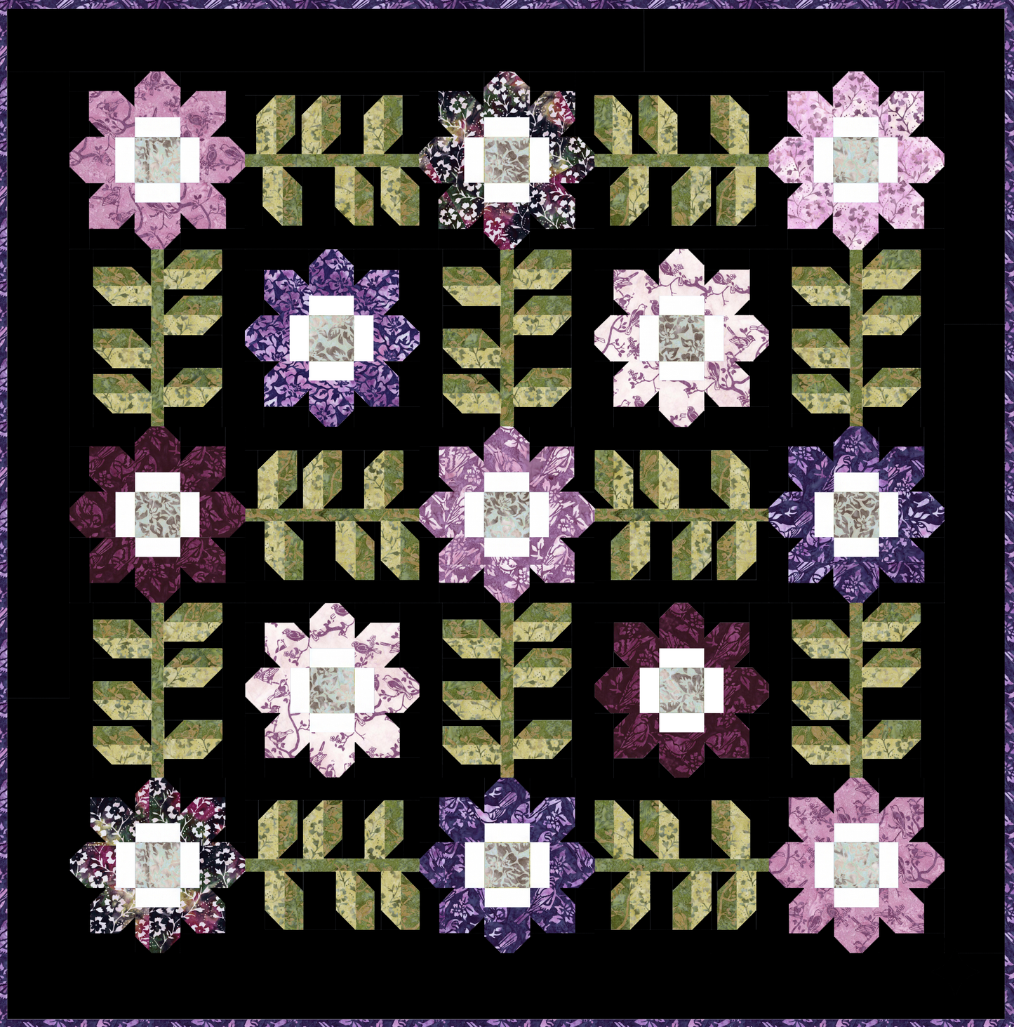 Edelweiss Quilt Kit By Camille Rosekelley Featuring Backyard Bird  Batiks by Riley Blake Designs
