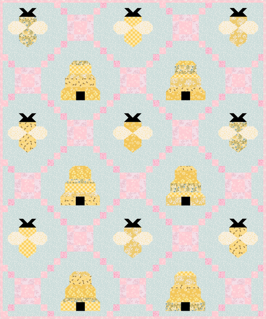 Honeycomb Bliss Pre Cut Quilt Kit Featruing New Sunny Bee Fabric