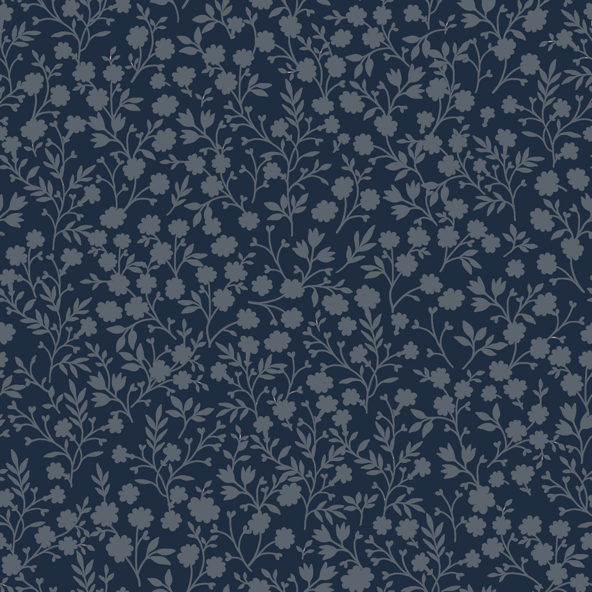 Floral Navy Backing 5 1/8 yards 100% cotton fabric