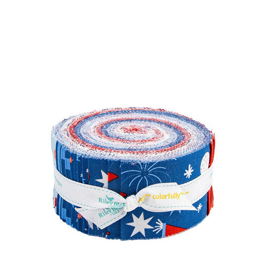 Riley Blake Batiks Firecracker 40 piece 2.5-inch Strips Jelly Roll RP-17200-40 by My Mind's Eye