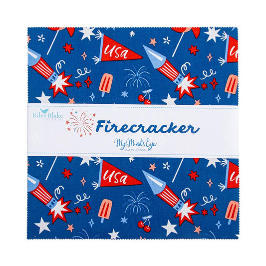 Riley Blake Designs 10-17200-42 Firecracker precut 10 Inch Stacker by My Mind's Eye