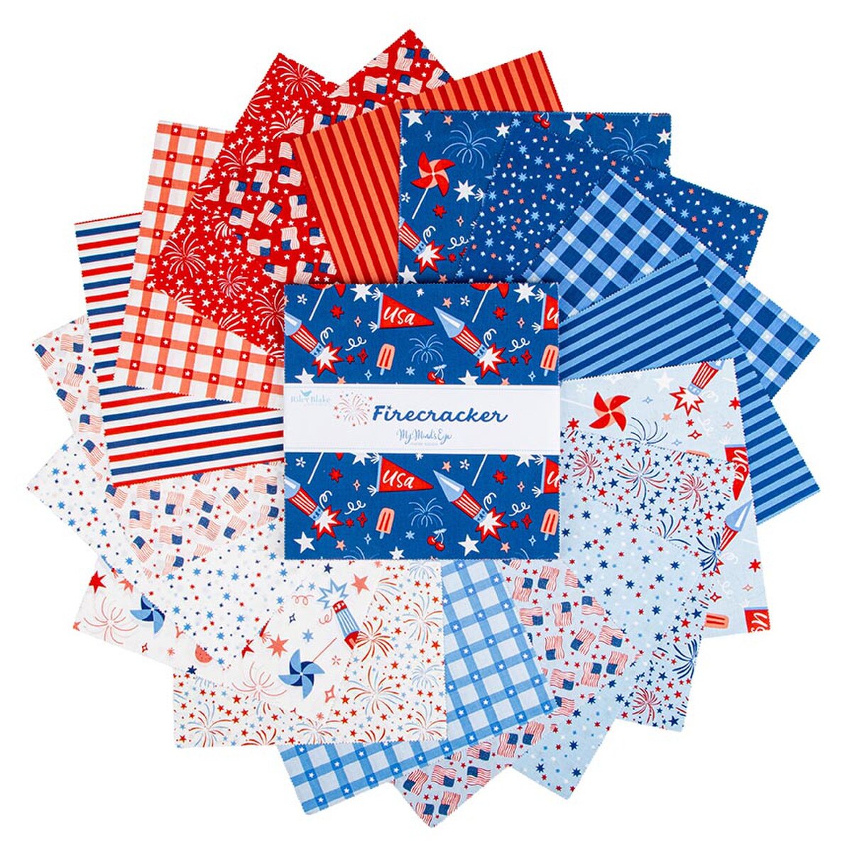 Riley Blake Designs 10-17200-42 Firecracker precut 10 Inch Stacker by My Mind's Eye