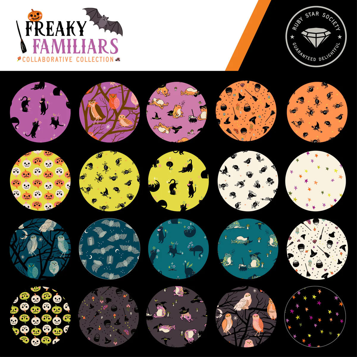 Freaky Familiars Layer Cake® RS5190LC Ruby Star Precut Layer Cake 10" squares quilt fabric by Ruby Star Society