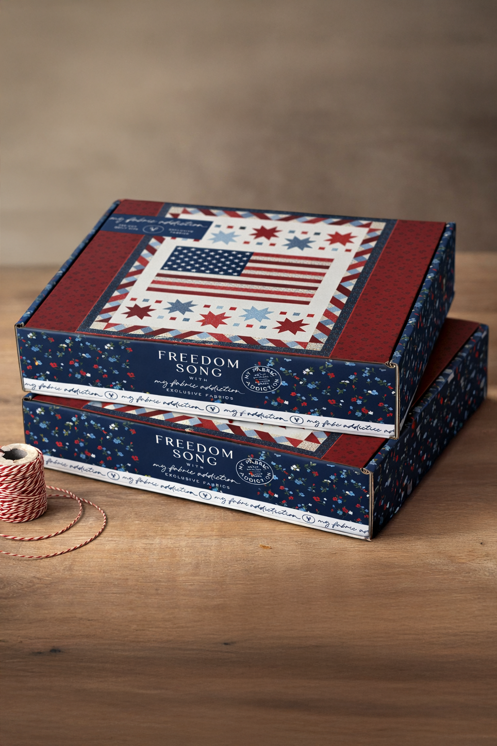 Freedom Song   Sew-Ready Quilt Kit Featuring Stunning New Red White and Blue Fabrics 61" X 75"