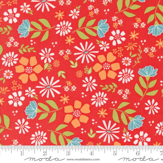 Laguna Sunrise Geranium 37680 16 By Sherri and Chelsi for Moda Fabrics End of Bolt Remnant 2 yards 15 inches 100 percent cotton fabric