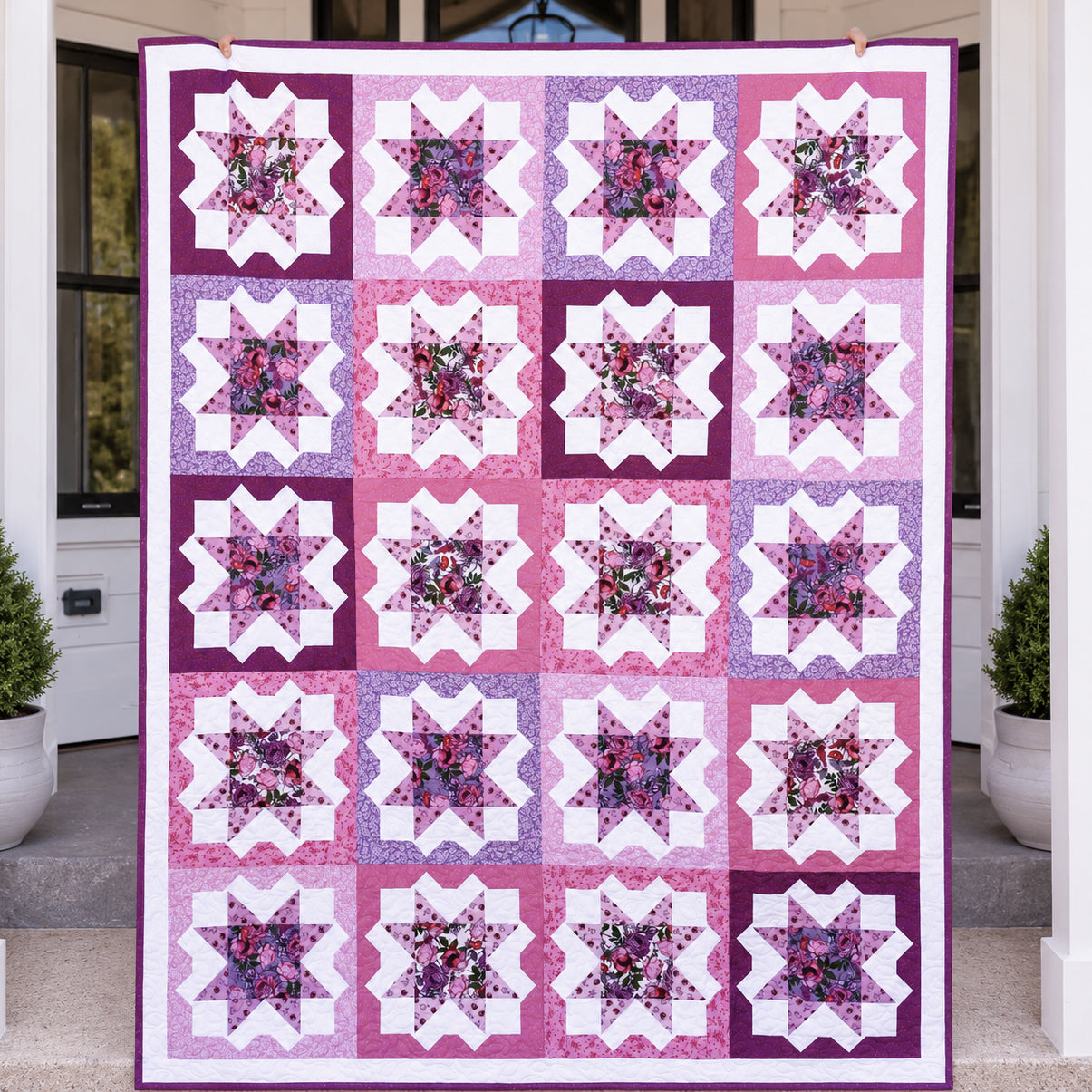 Granny Squares Pre-Cut Quilt Kit – Dreamy Florals in Bloom!  60" X 74"