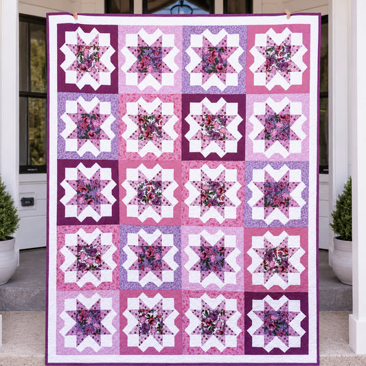 Granny Squares Pre-Cut Quilt Kit – Dreamy Florals in Bloom!  60" X 74"