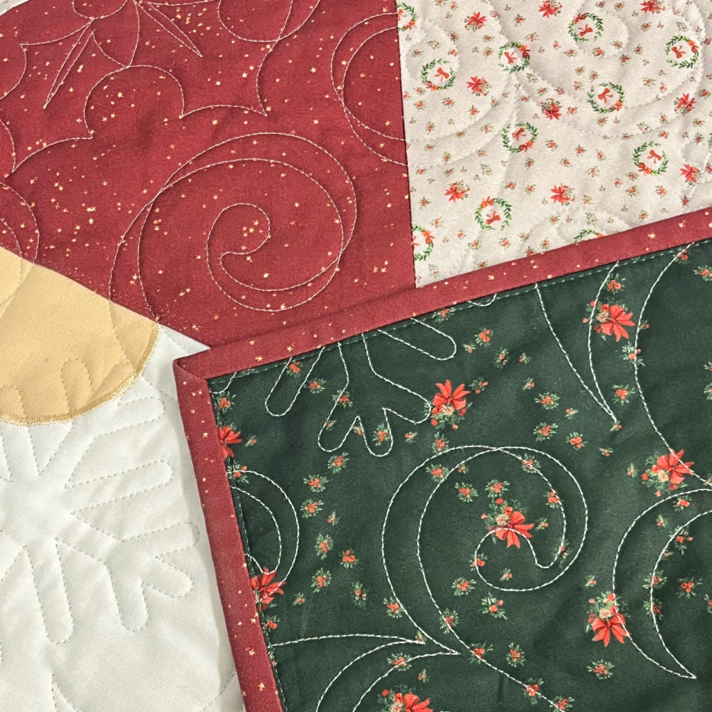 Poinsettia Sprig Backing, 4 1/4 yards