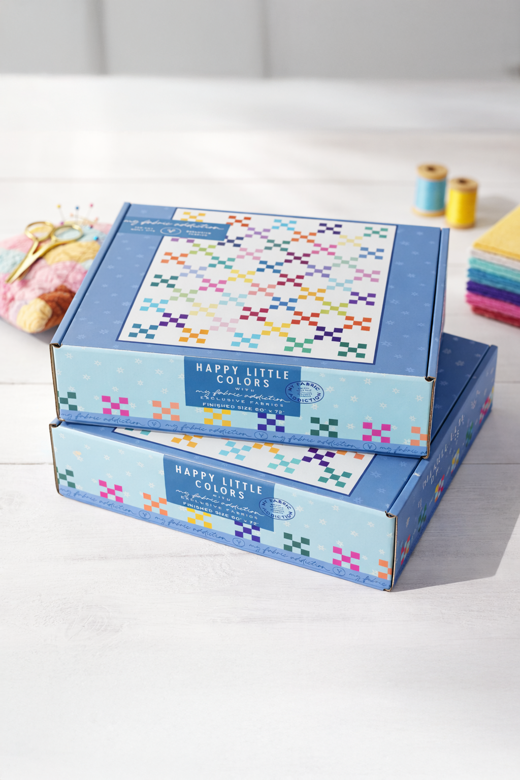 Happy Little Colors  Sew-Ready Quilt Kit Featuring Chromatical Fabrics Beginner Friendly