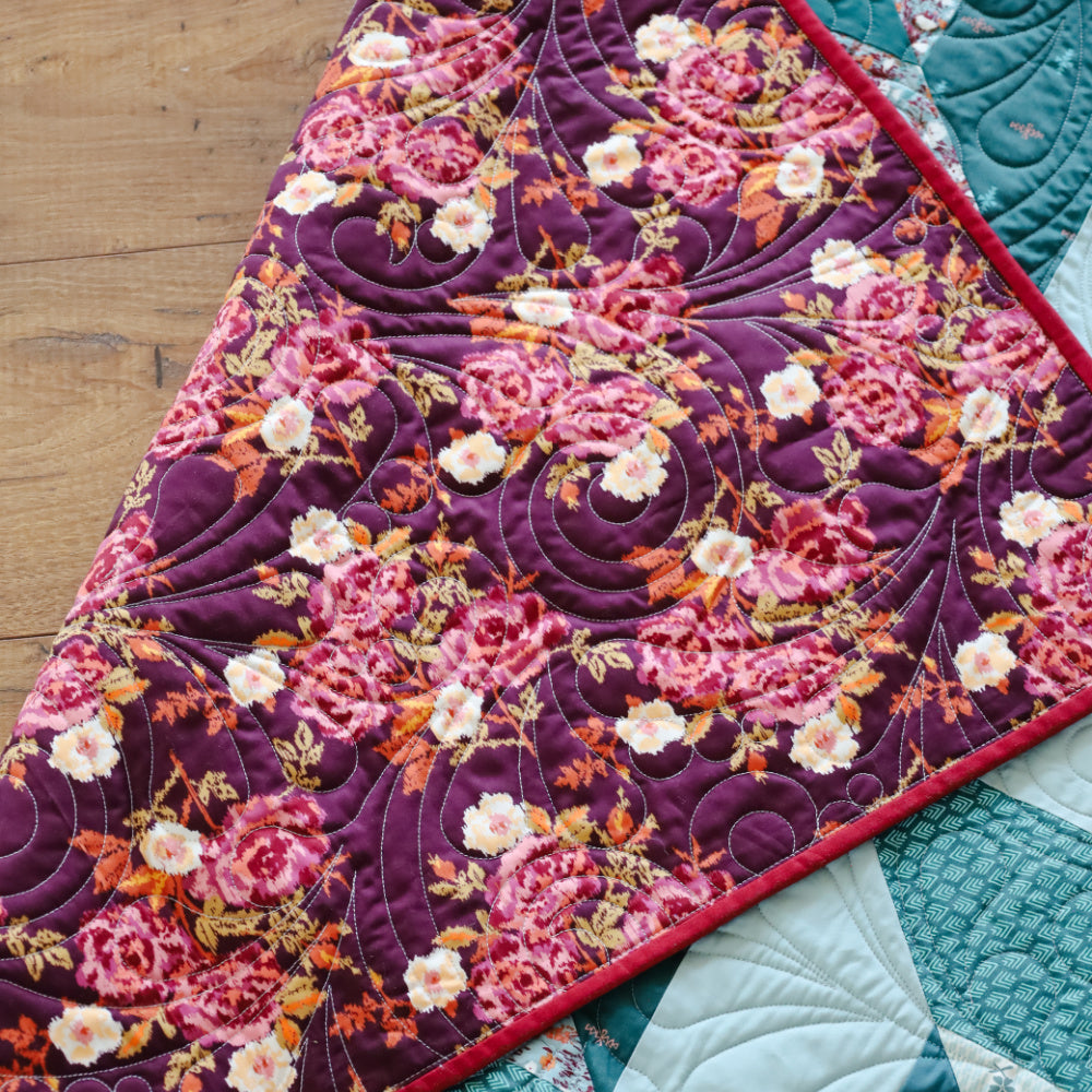Art Gallery Desert Rose Garnet backing for Herringbone Ombre quilt, 4 yards
