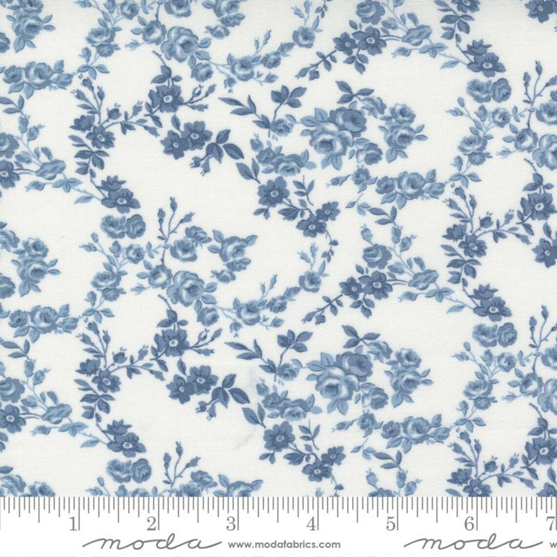 Nantucket Summer Camille Roskelley 55263 24 Surfside Cream Floral  Moda Fabric BY THE YARD