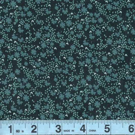 Tiny Shamrocks on Dark Green background End of Bolt 1 yard 6 inch remnant basic 100% cotton quilting fabric