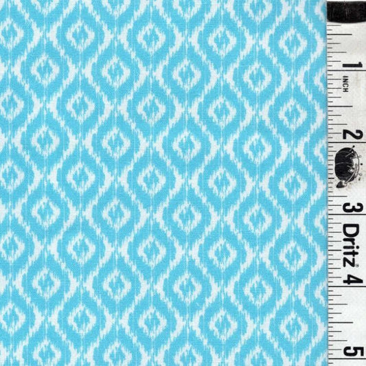 END OF BOLT 03 Adorable Turquoise Diamonds on white background 100% cotton quilting fabric
