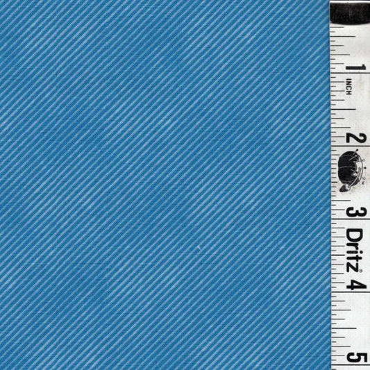 ENDOFBOLT74 Diagonal Blue Stripe Periwinkle background Basic 100% cotton quilting fabric