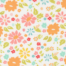 Quilt Fabric BY THE YARD Moda 37700 11 Floral on White background Basic 100% cotton quilting fabric