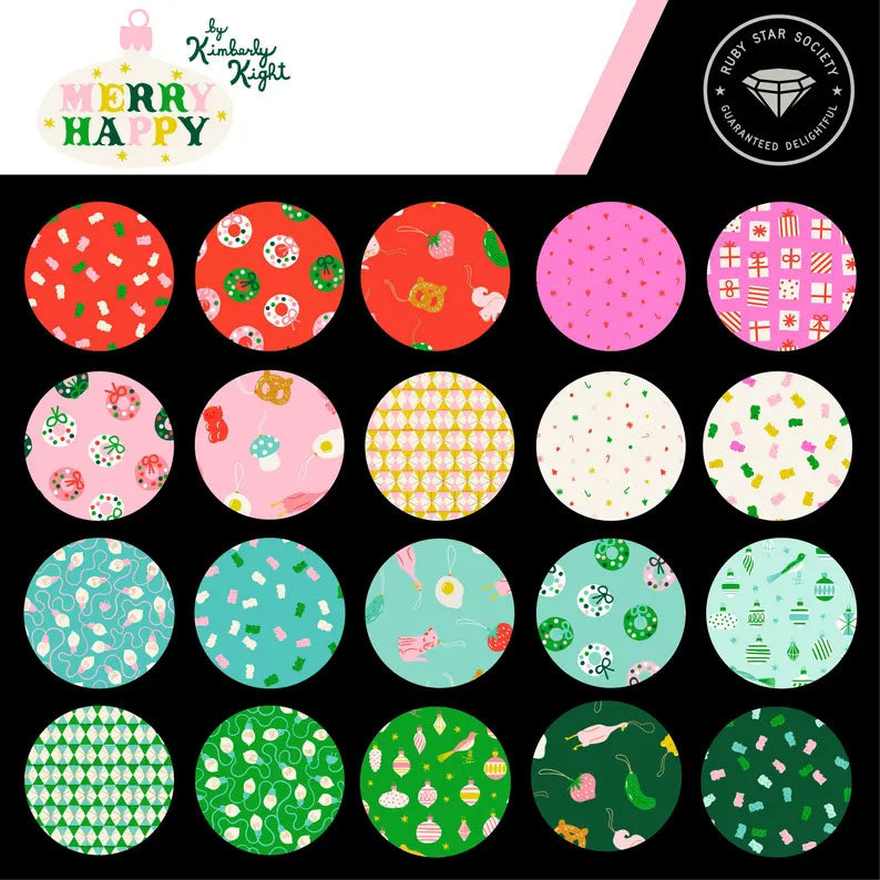 Merry Happy Layer Cake® RS3097LC Ruby Star Precut 100% cotton quilting fabric 10" squares quilt fabric by Kimberly Kight