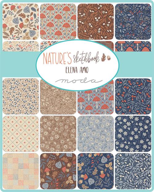 Natures Sketchbook Layer Cake® 39070LC Moda Precuts Layer Cake 10" squares quilt fabric by Elena Amo