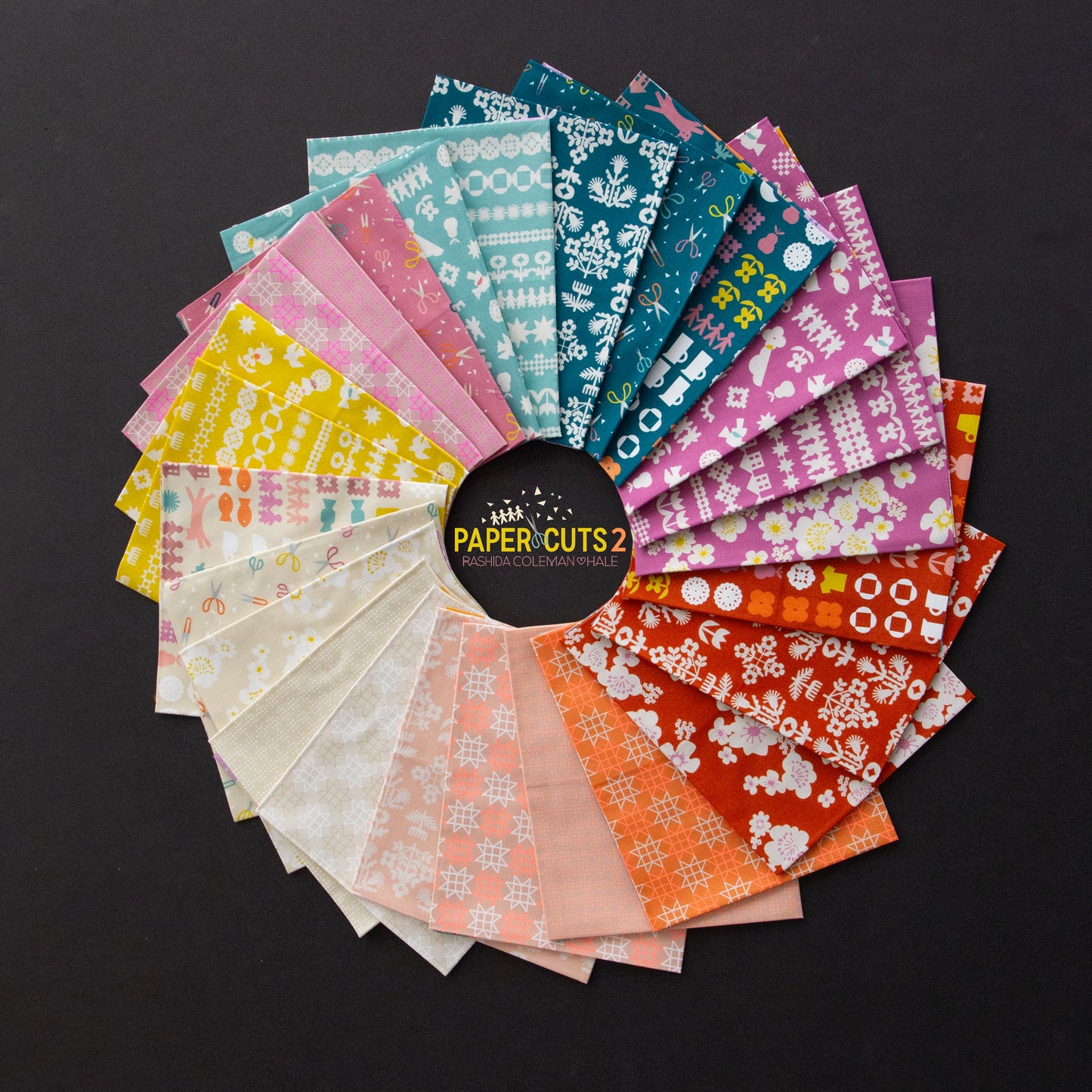 Moda Paper Cuts 2 Layer Cake® RS1107LC Ruby StarPrecuts pre-cut Layer Cake 10" squares quilt fabric by Rashida Coleman Hale