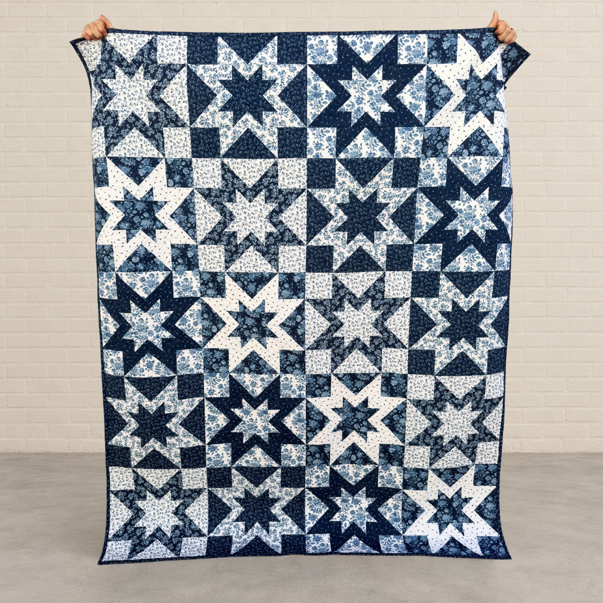 Porcelain Stars Pre Cut Quilt Kit