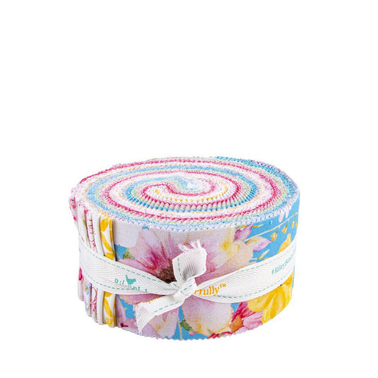Riley Blake Painted Petals 40 piece 2.5-inch Strips Jelly Roll RP-17590-40 by Lila Tueller