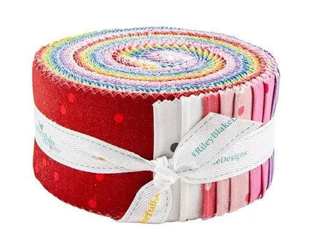 On the Dot 40 piece 2.5-inch Strips Jelly Roll Riley Blake Designs RP 17030-40 by Sew Yeah