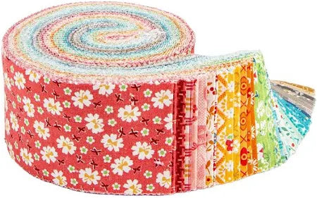 Farmer's Daughter   Rolie Polie 40 piece 2.5-inch Strips Jelly Roll Riley Blake Designs SKU: RP-17160-40 quilt fabric Lori Holt