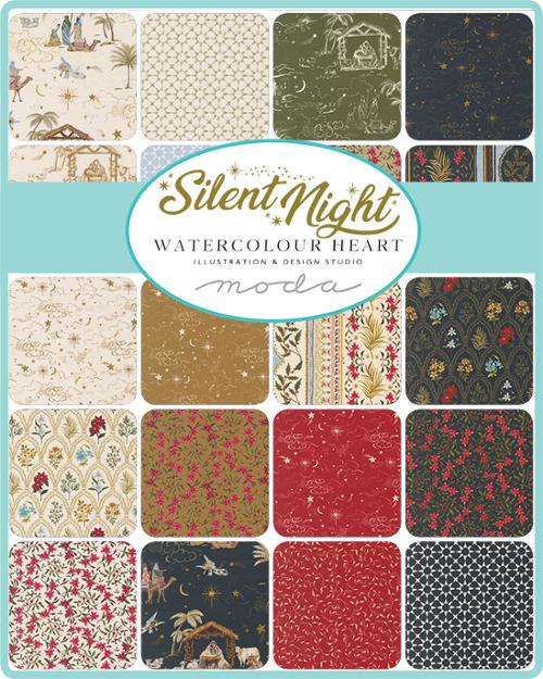 Silent Night Layer Cake® 40050LC Moda Precuts 100% cotton quilting fabric 10" squares quilt fabric by Watercolour Heart
