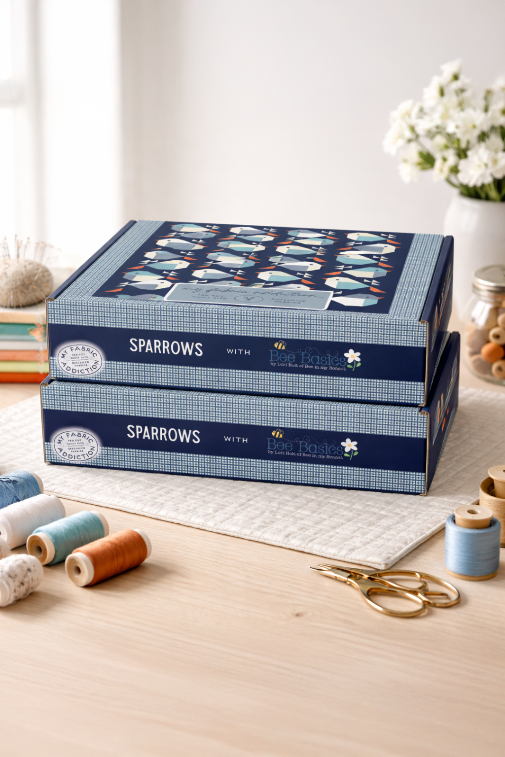 Sparrows Bee Basics Pre-Cut Quilt Kit Featuring Riley Blake Bee Basics Fabric